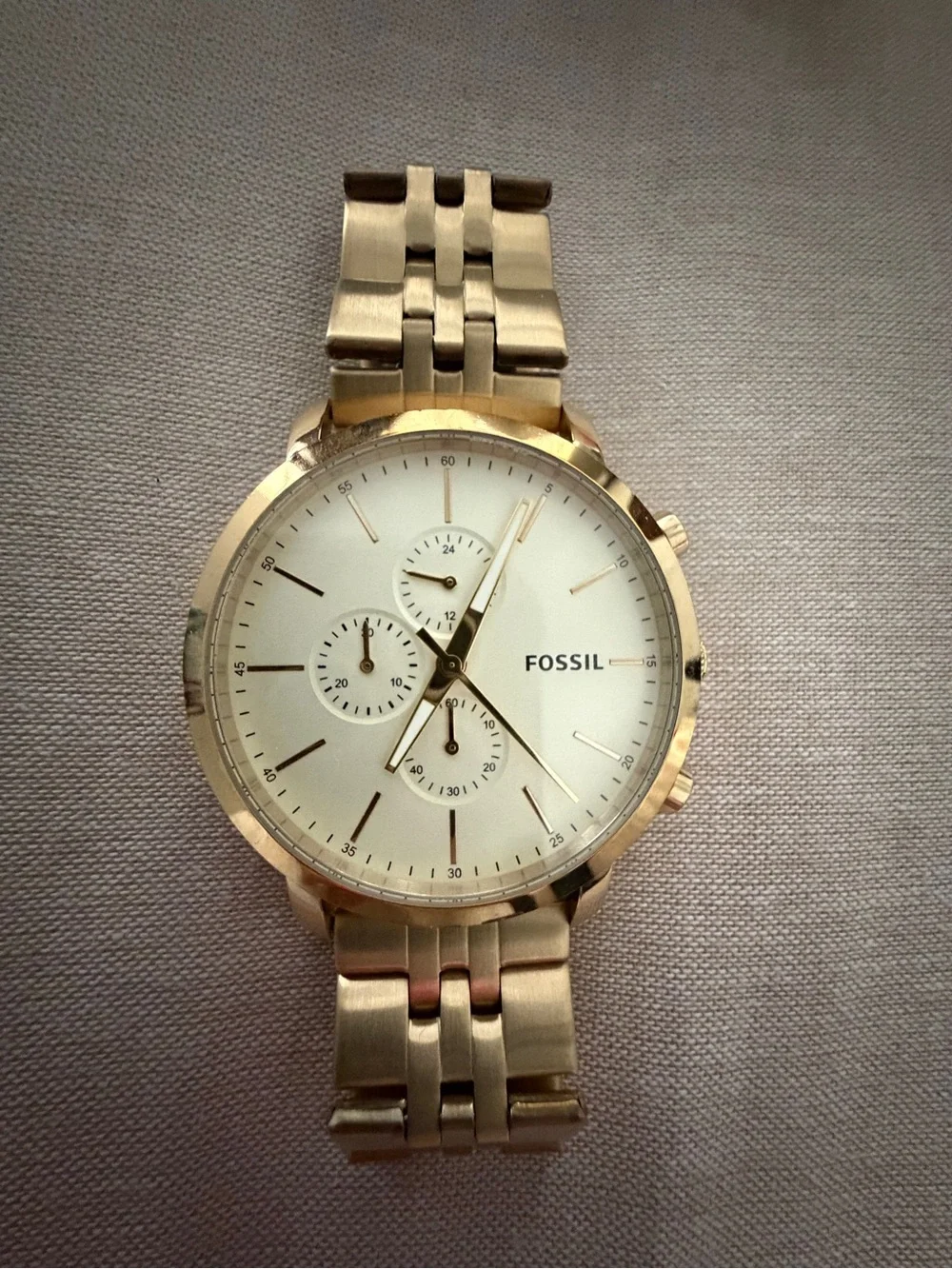 Fossil Men's Gold-Tone Chronograph Watch with Champagne Dial